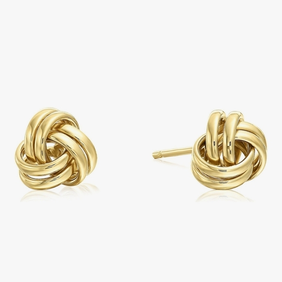 Source Unknown Jewelry - Love knot gold plated stud earrings 8mm